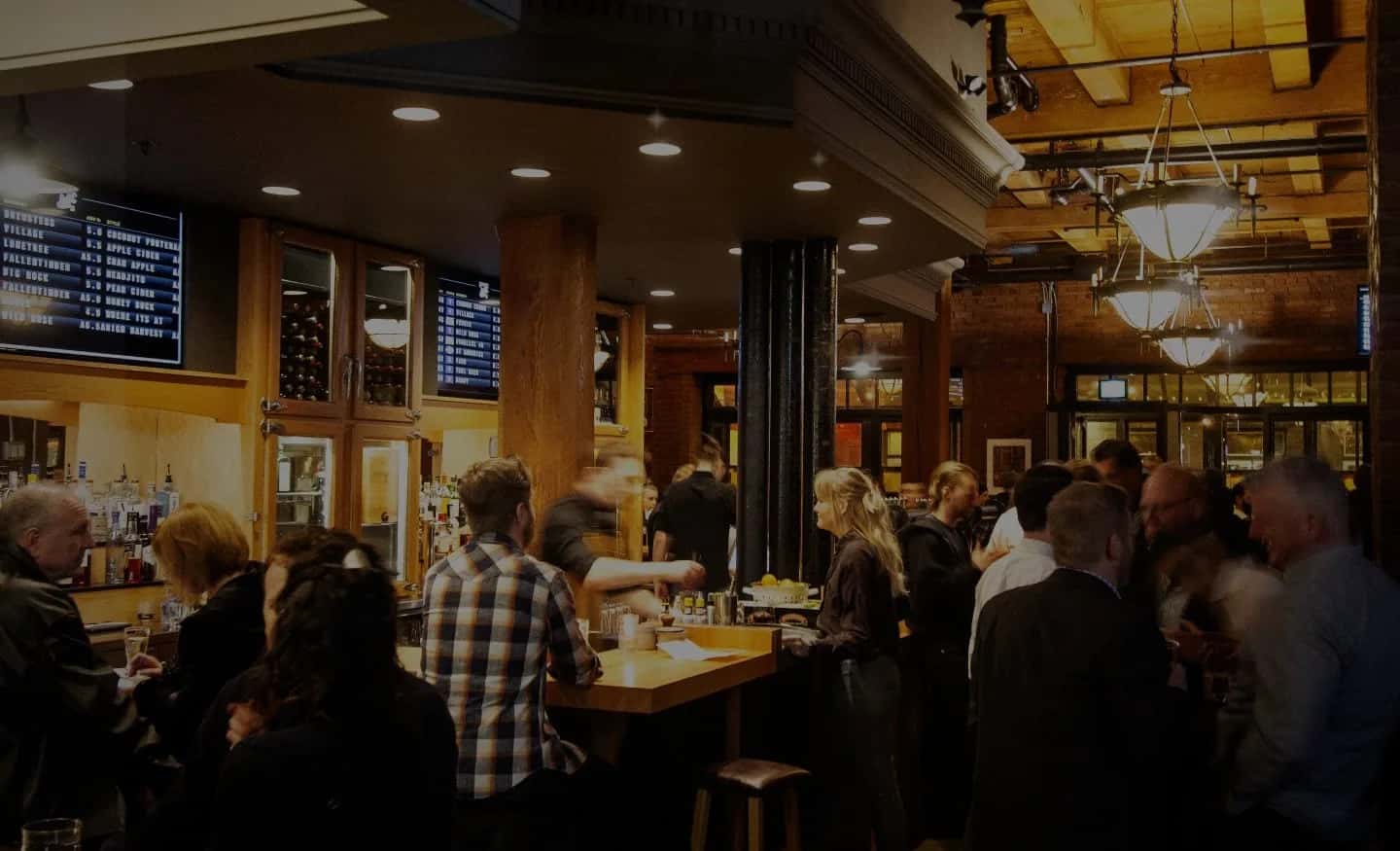 A lively evening inside Swan's timber and brick dining room